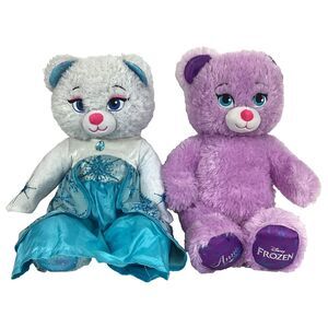 Build-A-Bear - Frozen - Anna & Elsa Set - One Outfit - Purple & White + Sparkle